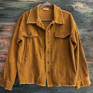 La Miel Corduroy Button Up Jacket Caramel color